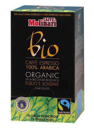 Molinari 100% Arabica BIO & Fairtrade, porciovaná káva 7g x 18ks