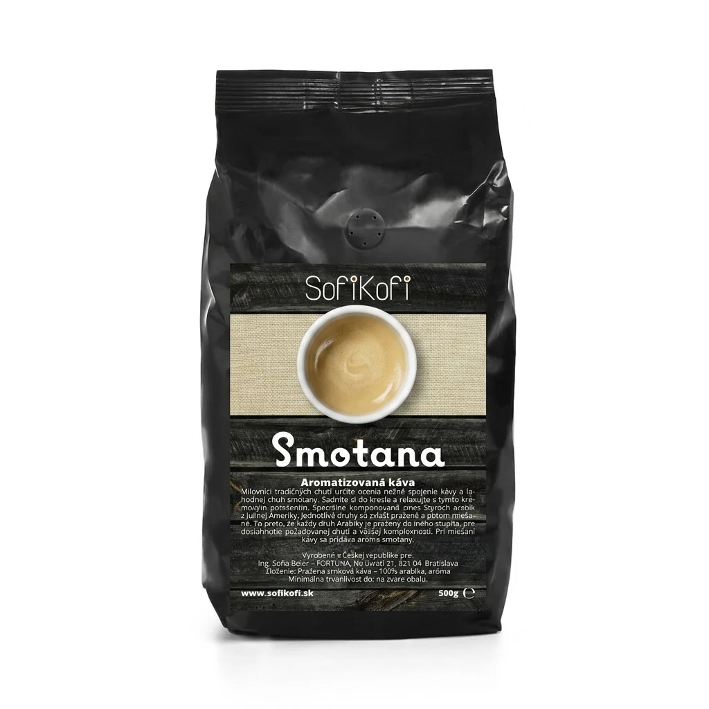 Aromatizovaná zrnková káva - smotana