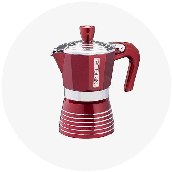 Moka kávovar Pedrini INFINITY RED na 2 šálky kávy tzv. koťogo