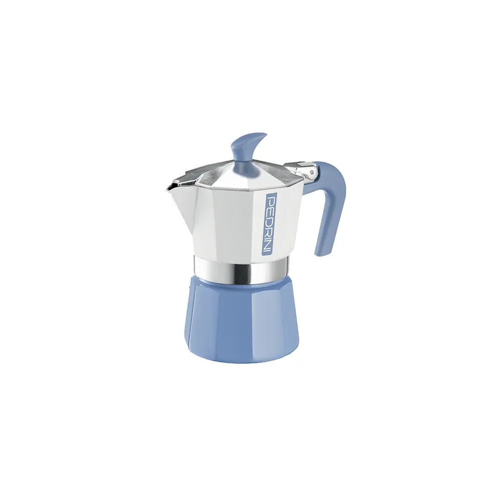 Moka kávovar - koťogo, na 2 šálky kávy, modrý, MyMoka Color, Pedrini